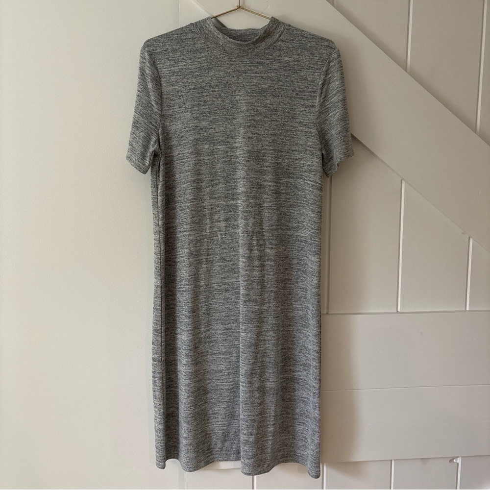 Banana Republic LuxeSpun Short Sleeve Shift Dress Size Medium Heather Gray